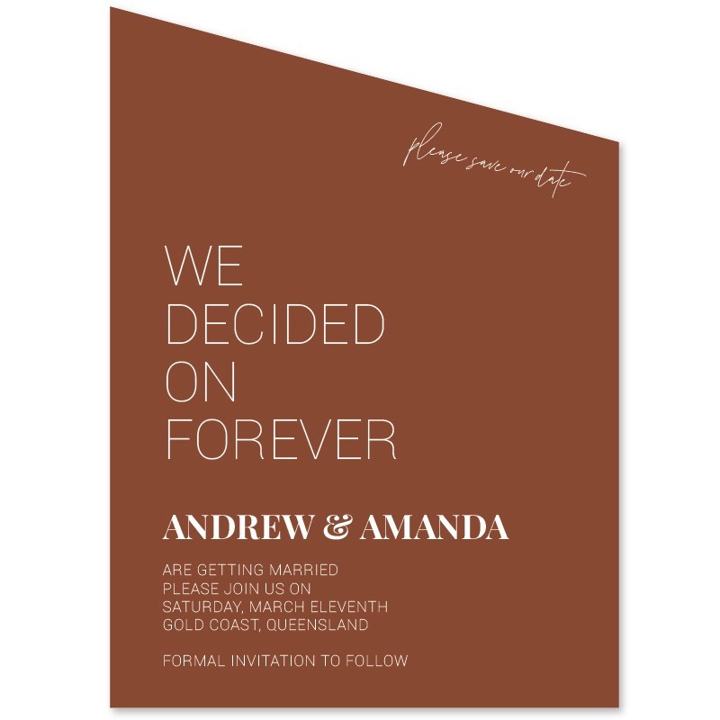 Coriander Angled Save The Date Cards