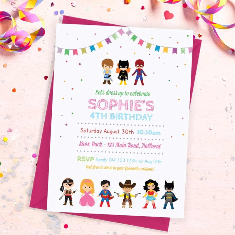 Dress Up Costume Party Invitations