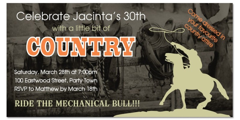 Country Birthday Invitations