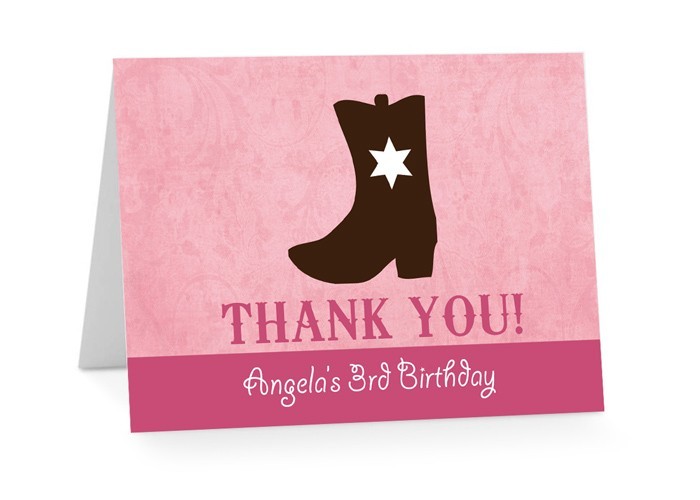 Cowgirl Birthday Thank You Cards