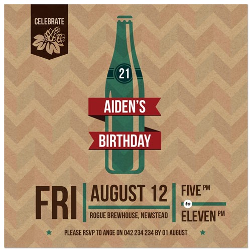 Craft Beer Night Birthday Invitations
