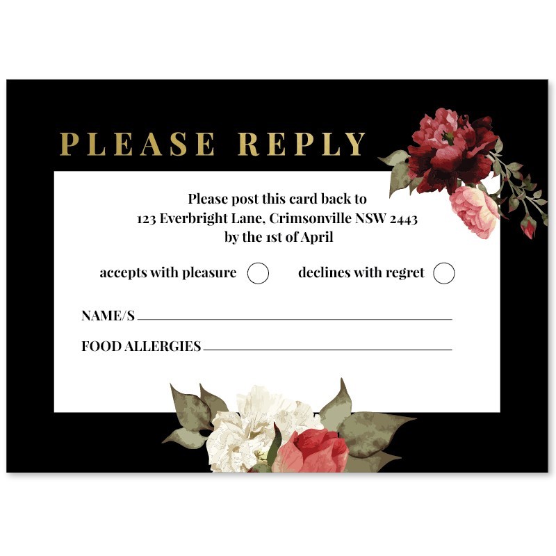 Crimson Wedding Response Card