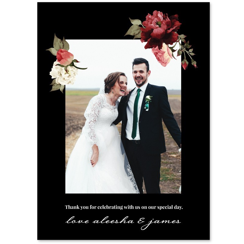 Crimson Wedding Thank You Card