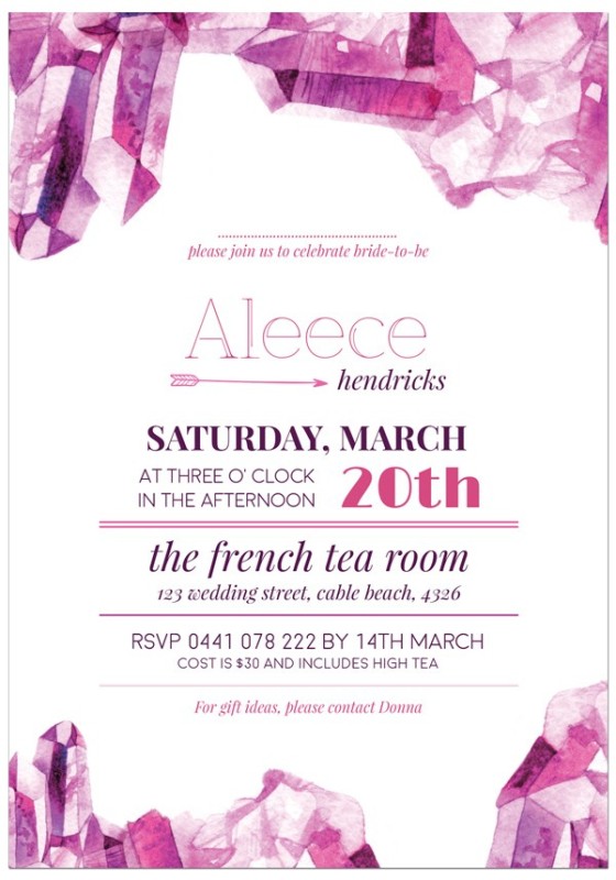  Crystal Creations Hens Party Invitations