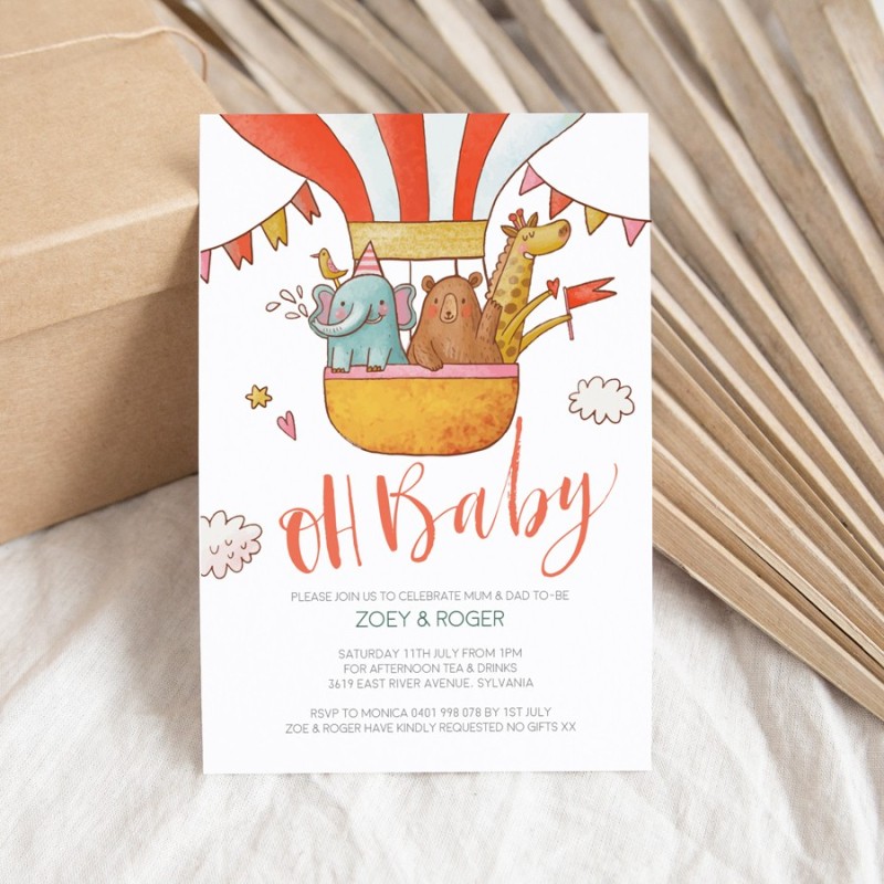 Fly With Me Baby Shower Invitations