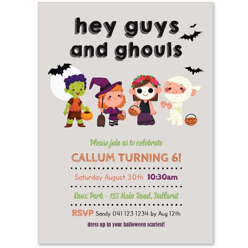 Guys and Ghouls Halloween Invitations