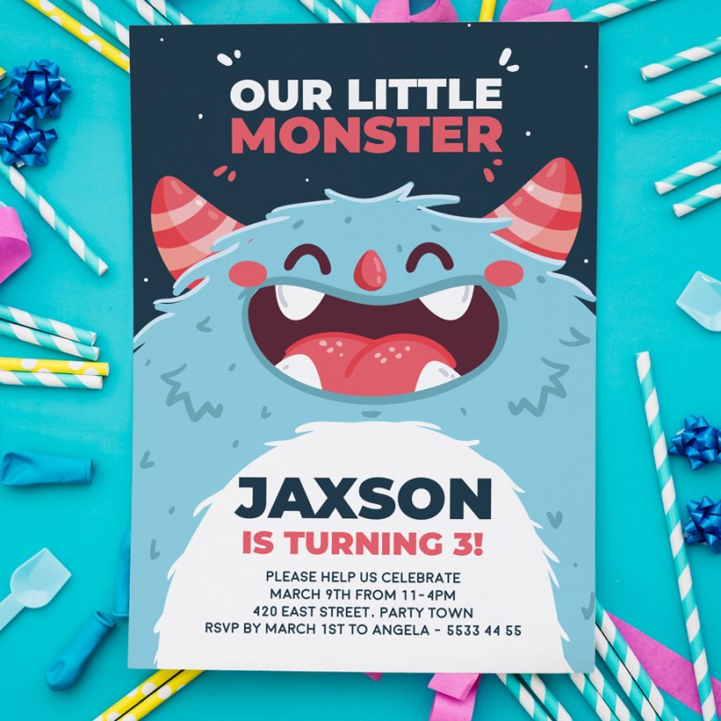Little Monster Birthday Invitations