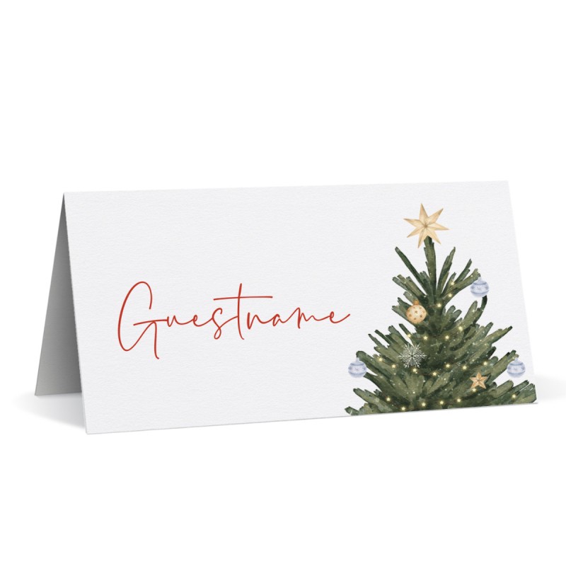 Watercolor Tree Christmas Placecards