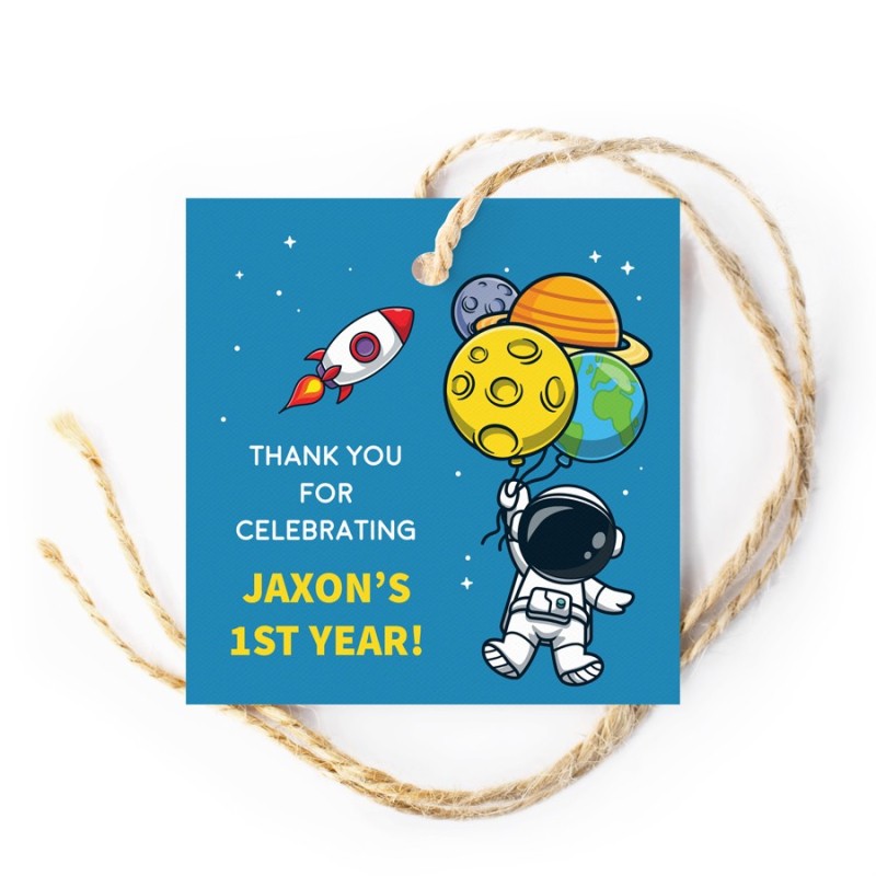 Cute Spaceman Birthday Gift Tags