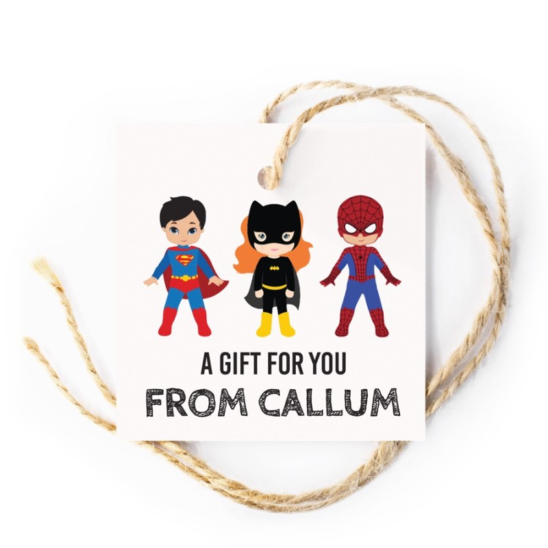 Cartoon Heros Gift Tags
