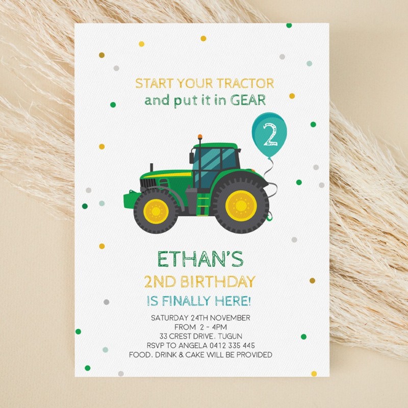 Put In Gear Birthday Invitations