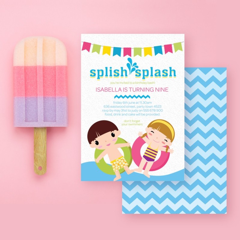Cute Pool Party Invitations