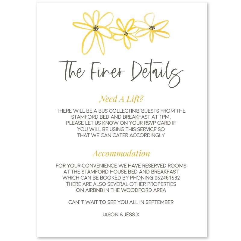 Daisy Chain Extra Information Card