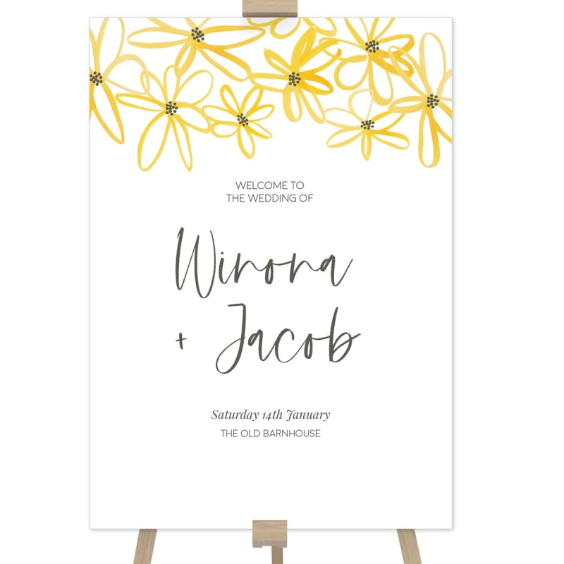 Daisy Chain Wedding Welcome Sign