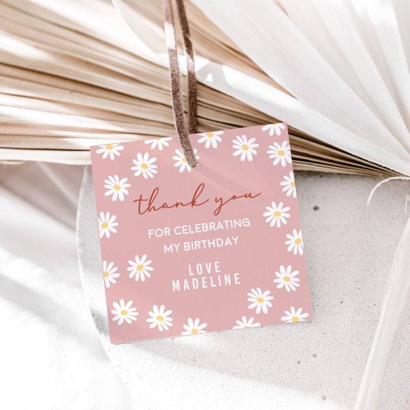 Daisy 1st Birthday Party Gift Tags