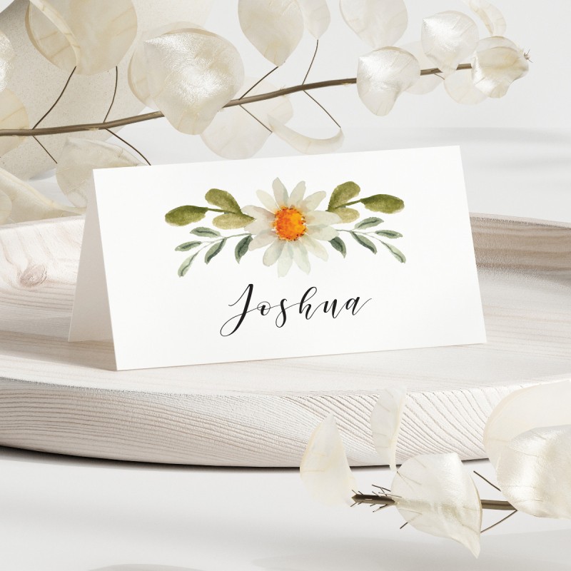 Delicate Daisy Wedding Place Card