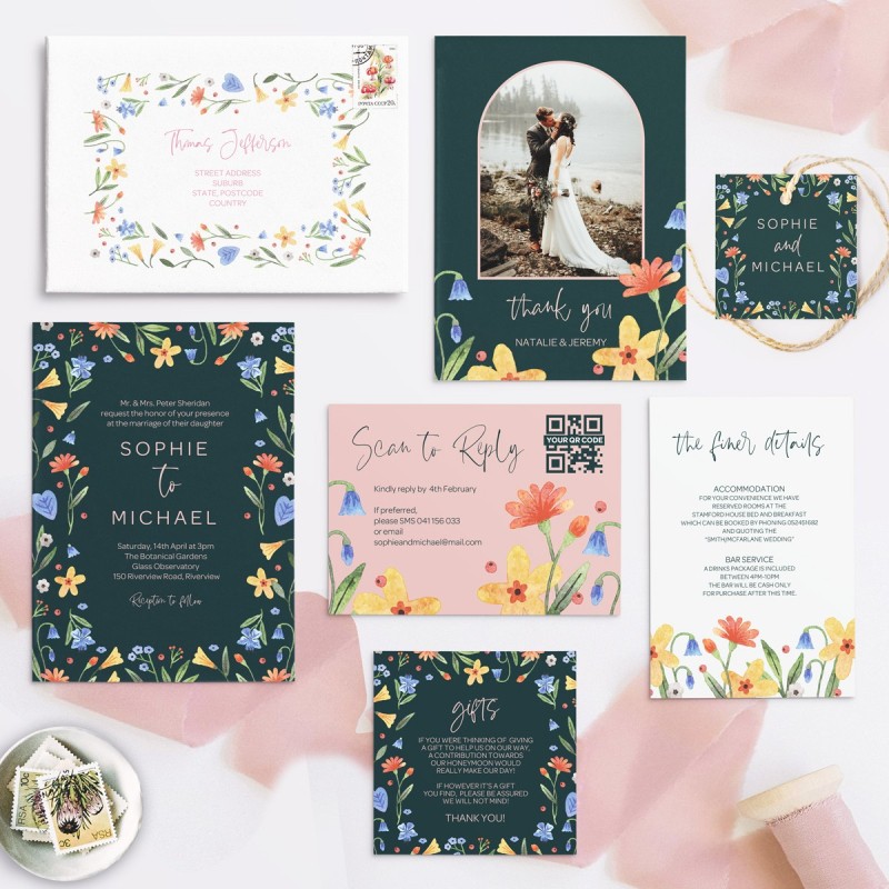 Bouquet Wedding Wishing Well Card