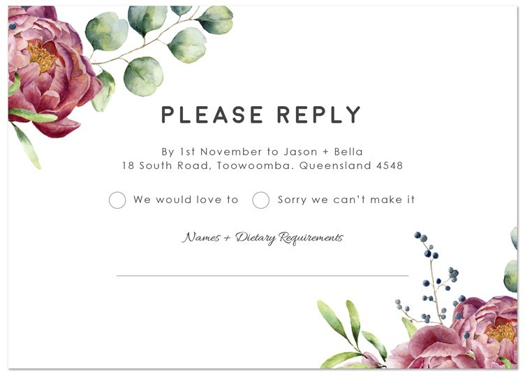 Darling Wedding Response Card