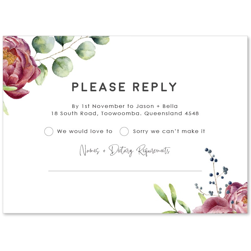 Darling Wedding Response Card
