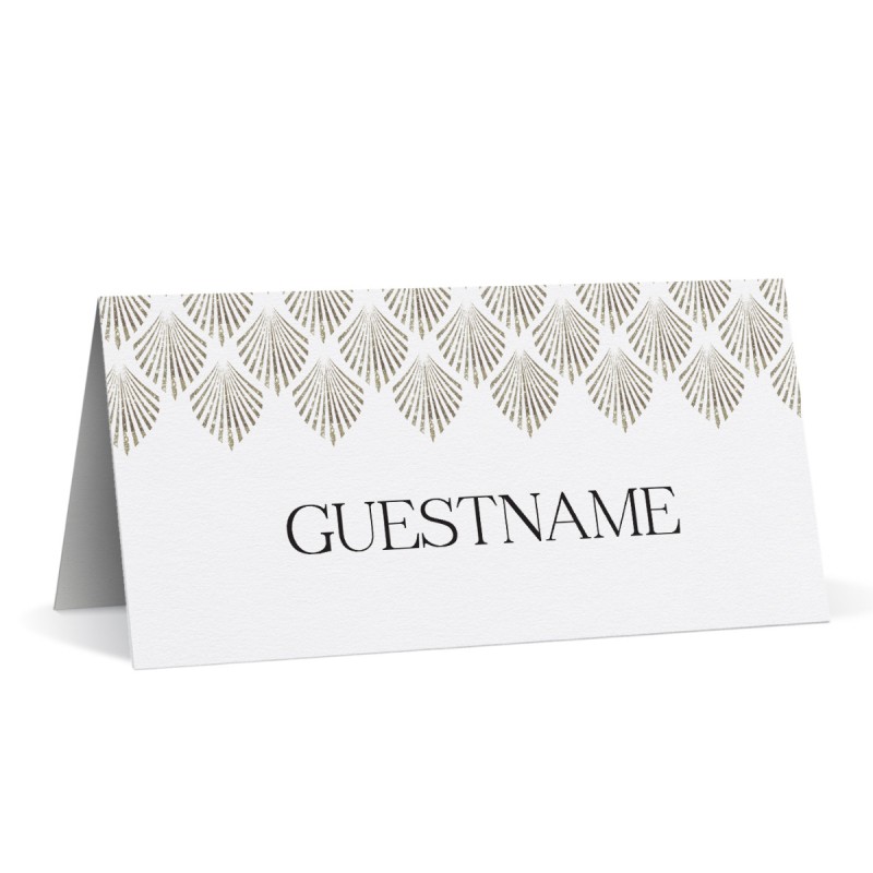 Deco Fans Wedding Place Card