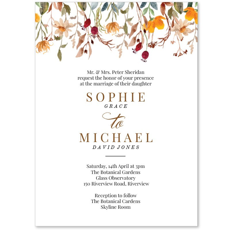 Delight Wildflowers Wedding Invitations