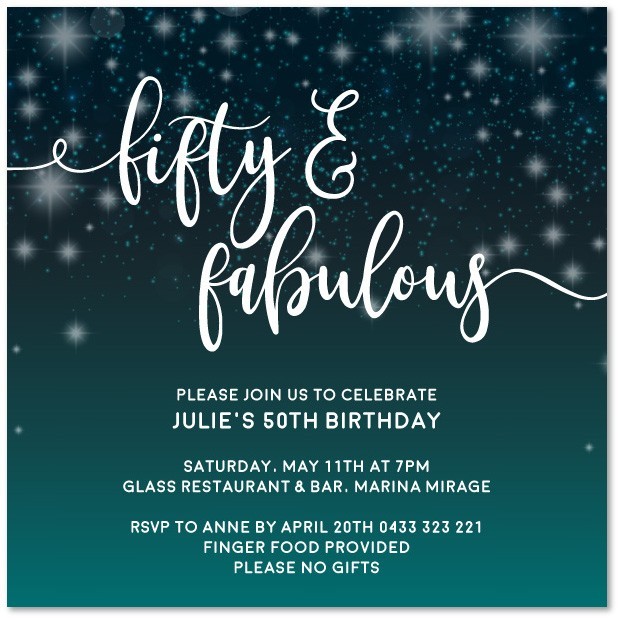 Diamante Sparkle Birthday Invitations