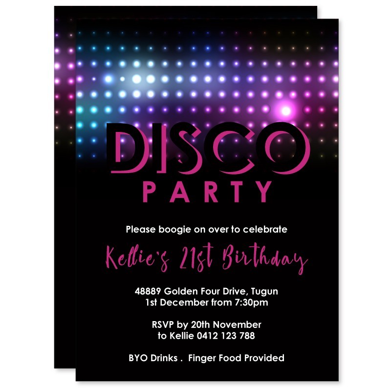 Disco Lights Party Invitations