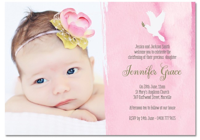 Dove Christening Invitations