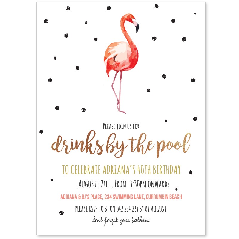 Flamingo Party Invitations