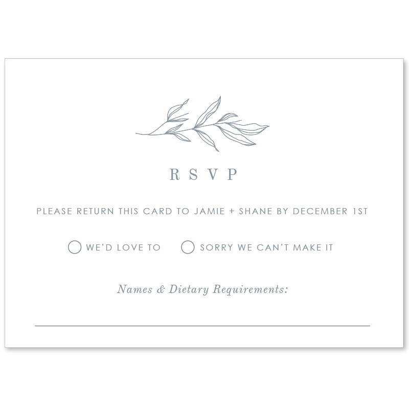 Dusty Blue Wedding Response Card