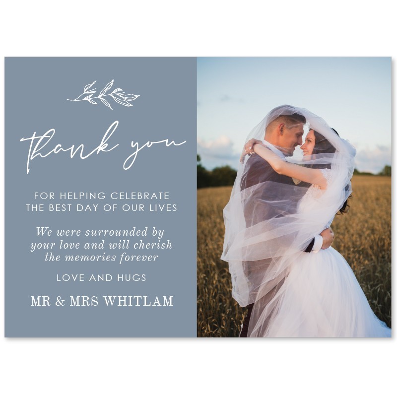 Dusty Blue Wedding Thank You Cards