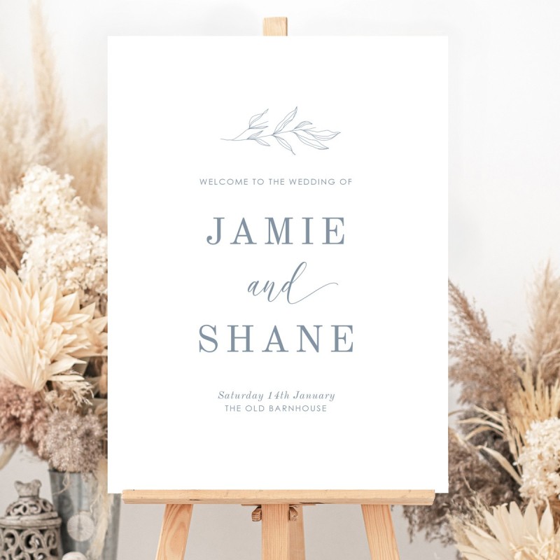 Dusty Blue Wedding Welcome Sign