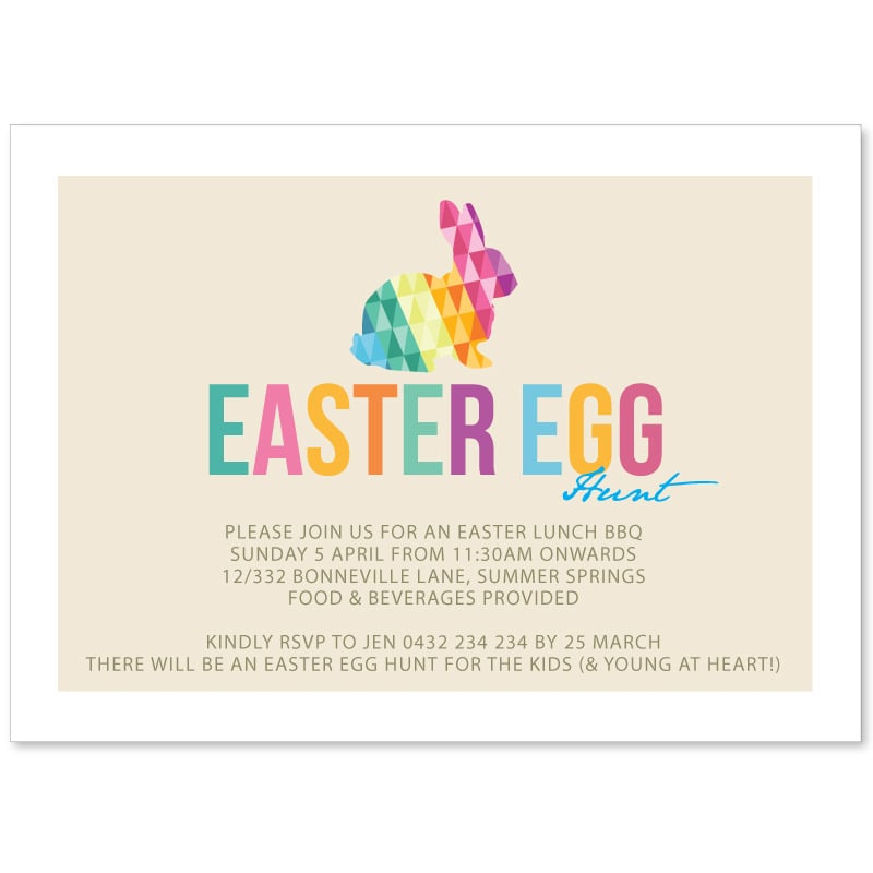 Geometric Rabbit Easter Invitations