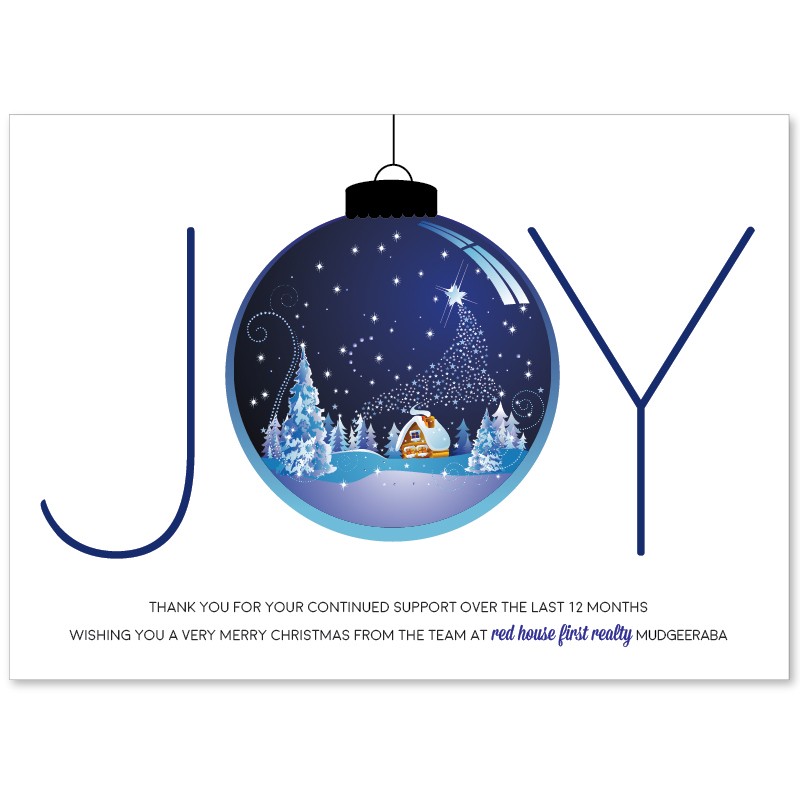 Joy Bauble Christmas Cards