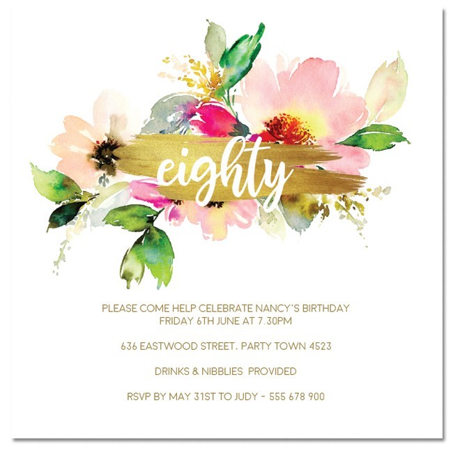 Eighty Birthday Invitations
