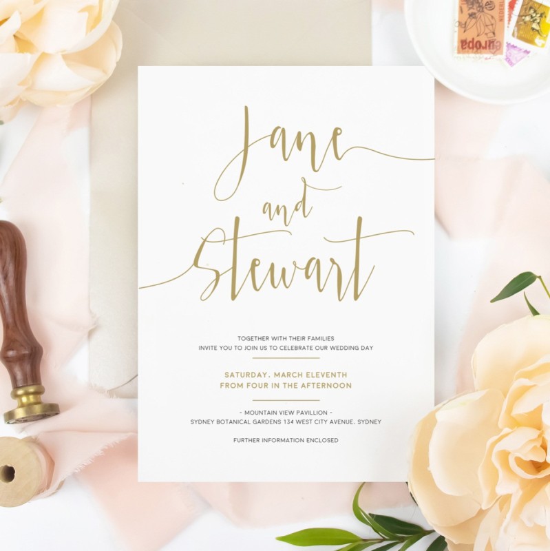 Simple and Elegant Wedding Invitations