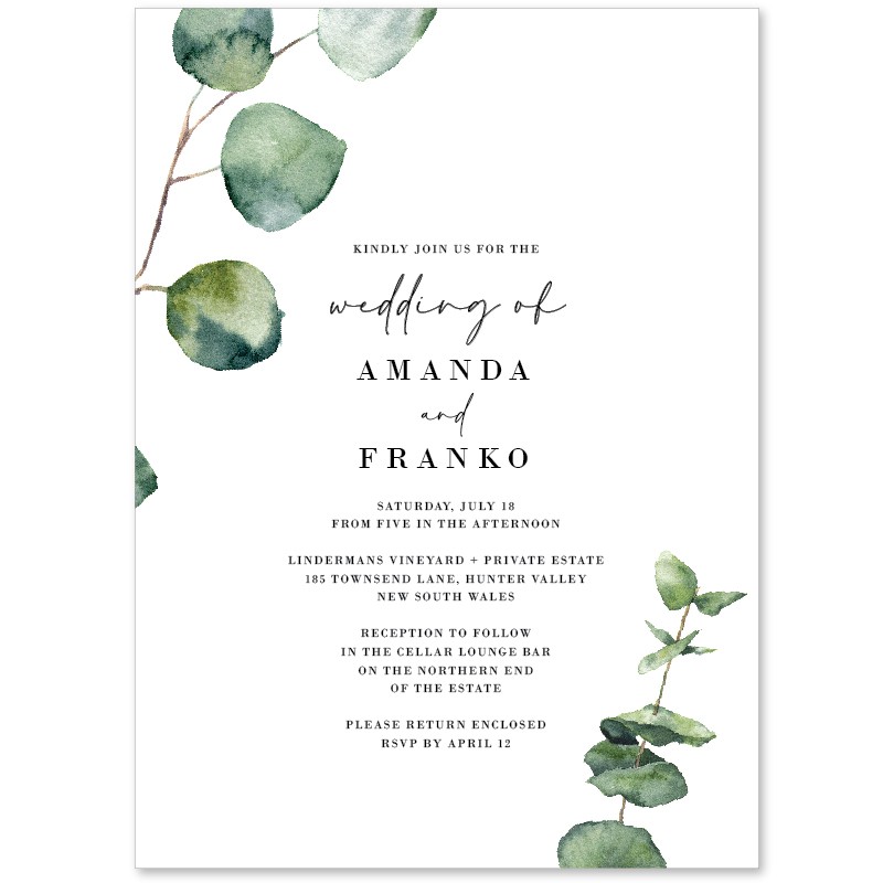 Native Greenery Wedding Invitations