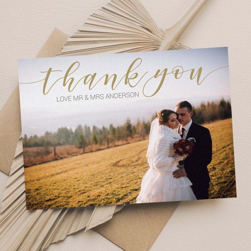 Simple and Elegant Wedding Thank You Card