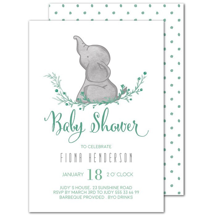 Elephant Baby Shower Invitations