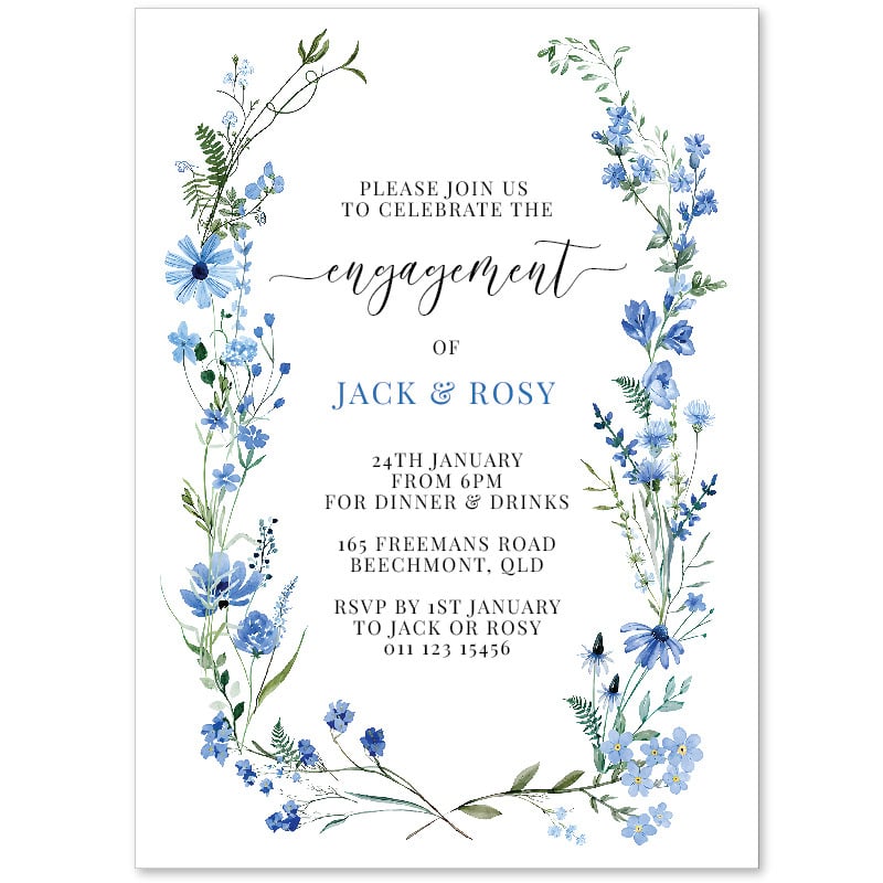 A Touch of Blue Engagement Invitations