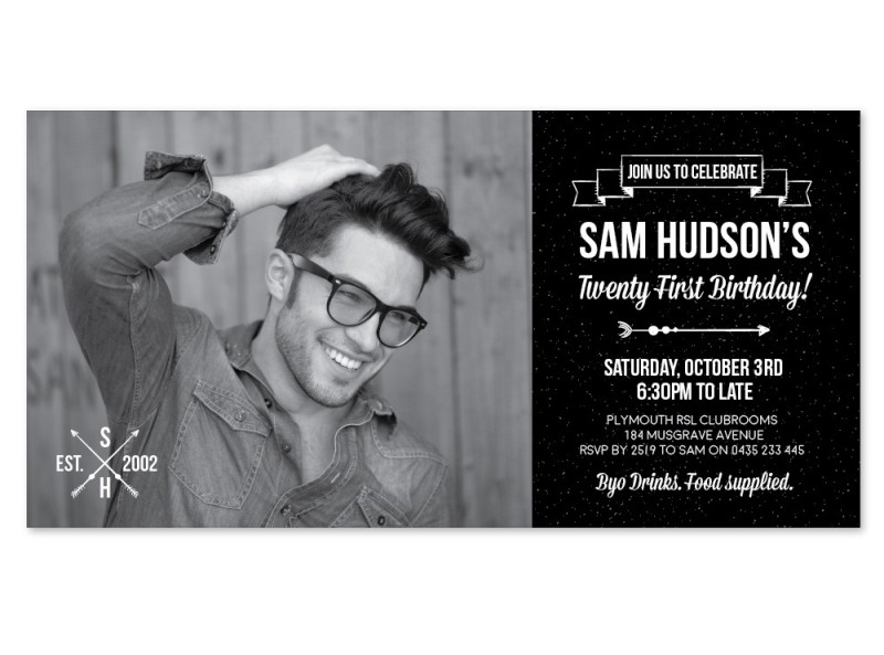 Est Monogram Birthday Invitations