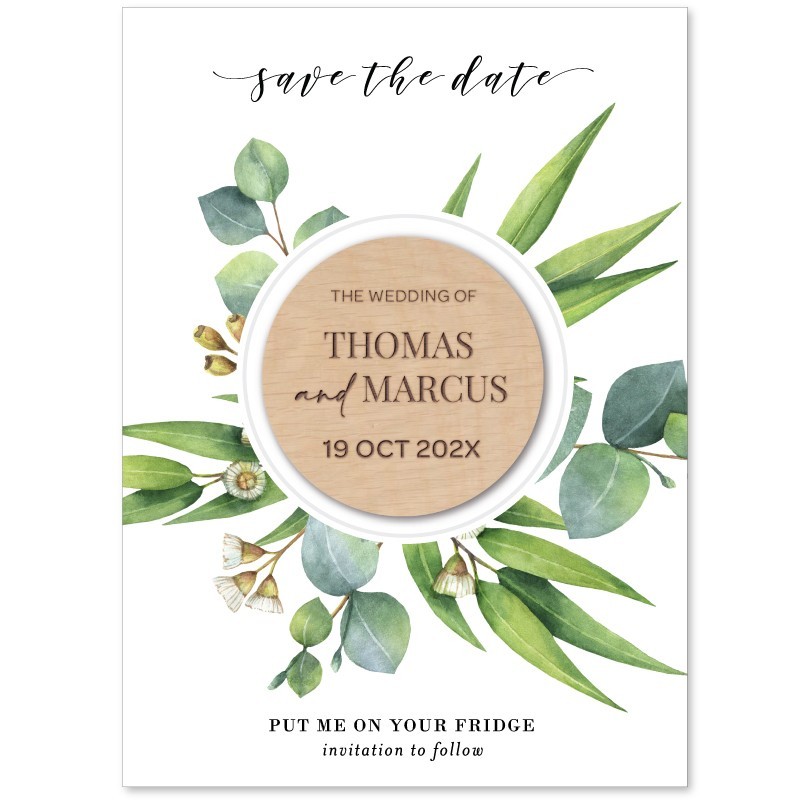 Eucalyptus Save The Date Magnets