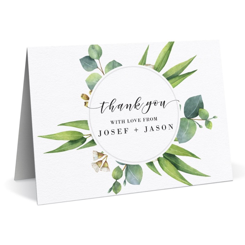 Eucalyptus Leaves Wedding Thank You Card