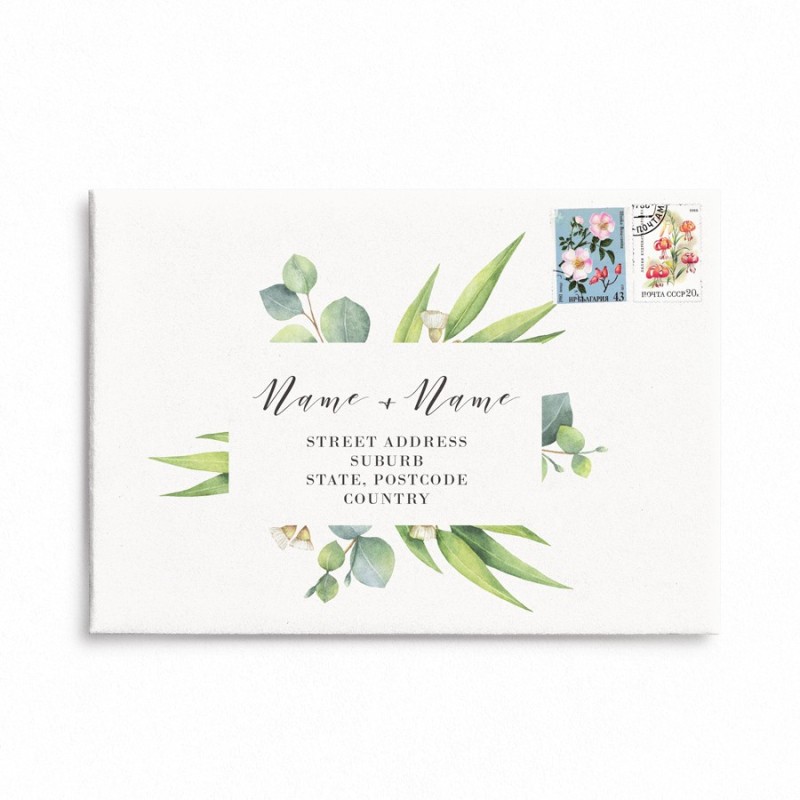 Eucalyptus Wedding Envelope Addressing