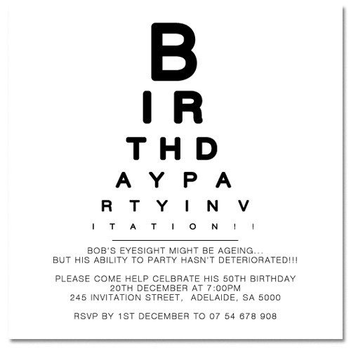 Eyesight Birthday Invitations