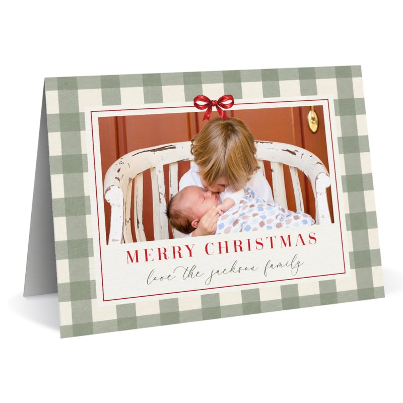 Plaid Christmas Cards Folded