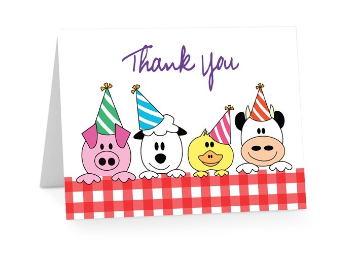 Farmyard Friends Birthday Thank You Cards