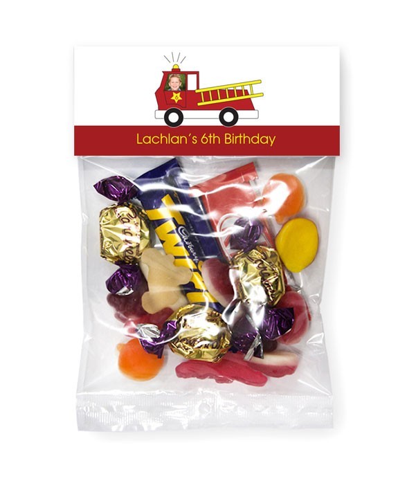 Fire Truck Lolly Bags