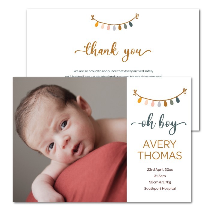 Fit For A Prince Birth Announcement Cards