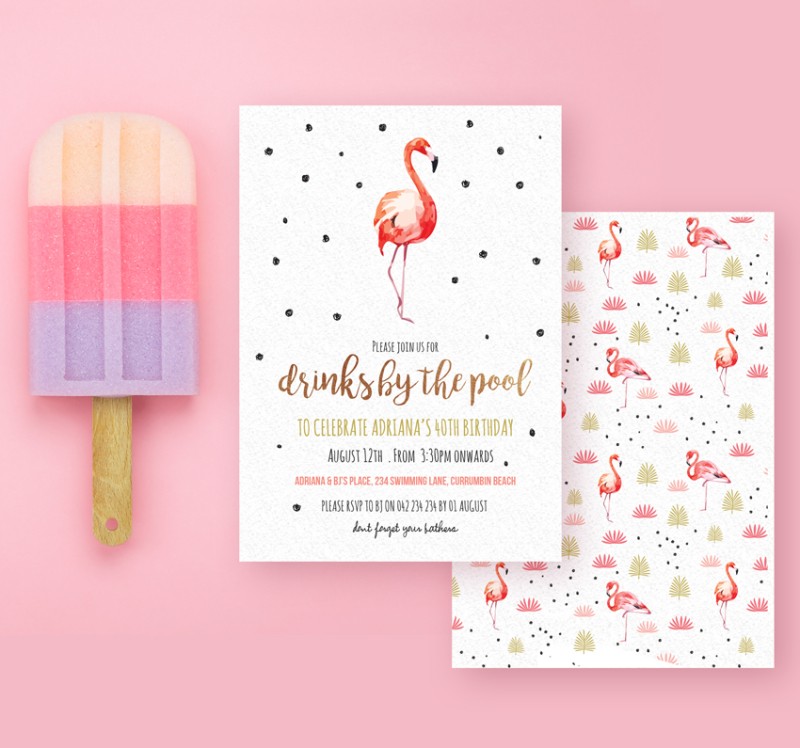 Flamingo Party Invitations
